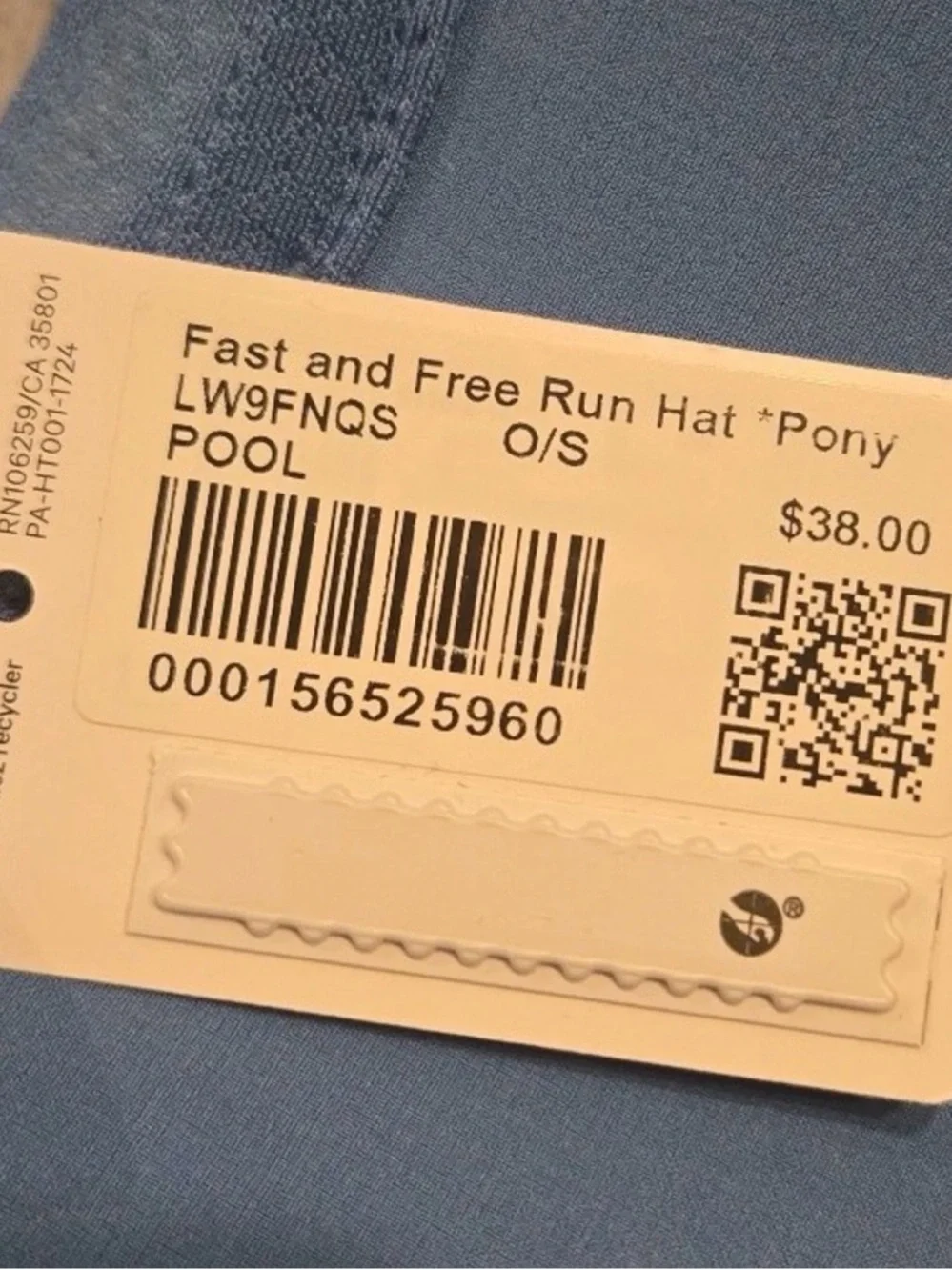 Lululemon Womens Fast and Free Ponytail Running Hat in Pool Party